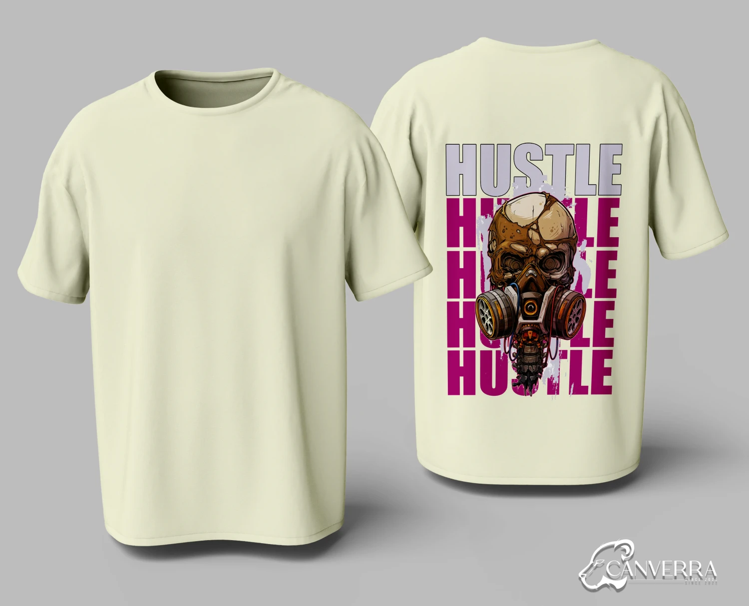 Hustle Skull Gas Mask Streetwear T-shirt
