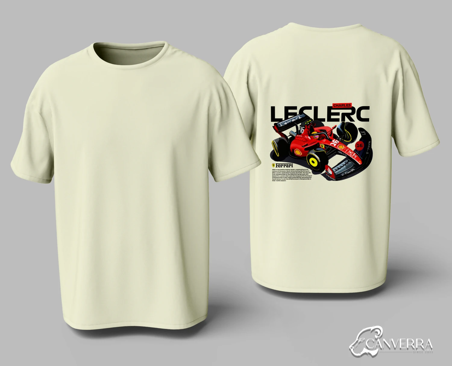 Charles Leclerc Ferrari F1 Racing Back Print T-Shirt