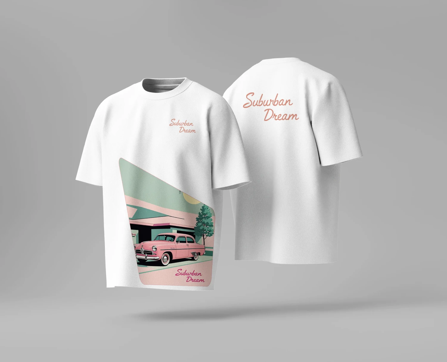 "Suburban Dream" Vintage Car Graphic Tee | 240GSM Cotton