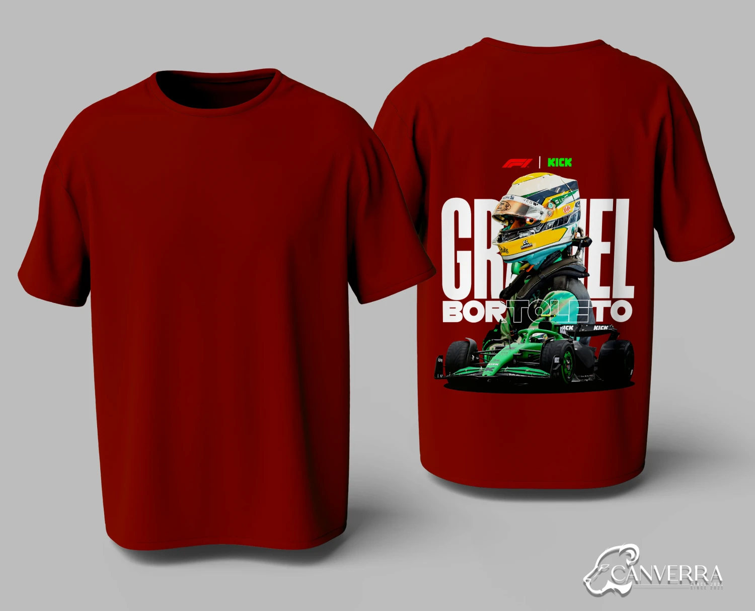 Gabriel Bortoleto F1 Kick Sauber Back Print T-Shirt