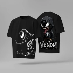 Venom Front & Back Print Graphic T-shirt | 240GSM Cotton