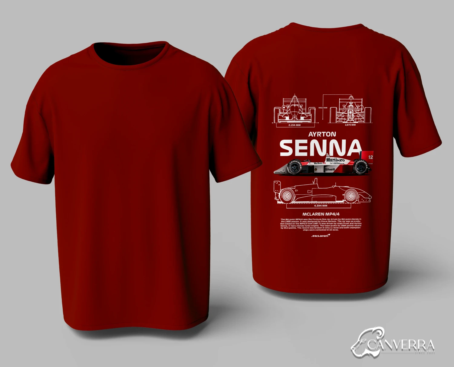 Ayrton Senna McLaren MP4/4 T-Shirt | Vintage F1 T-shirt