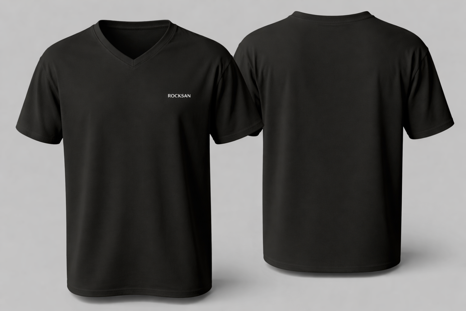 Rocksan Premium V-Neck Minimalist Cotton T-Shirt