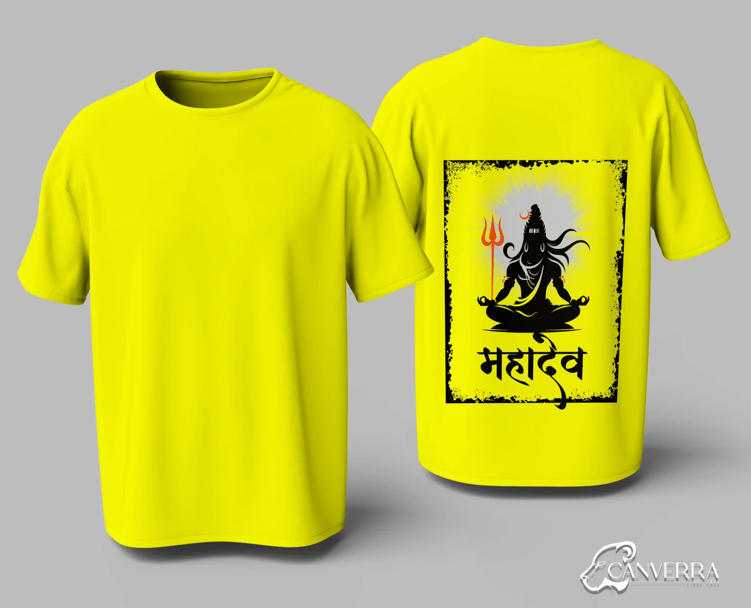 Mahadev Meditating Shiva Spiritual Back Print Tee