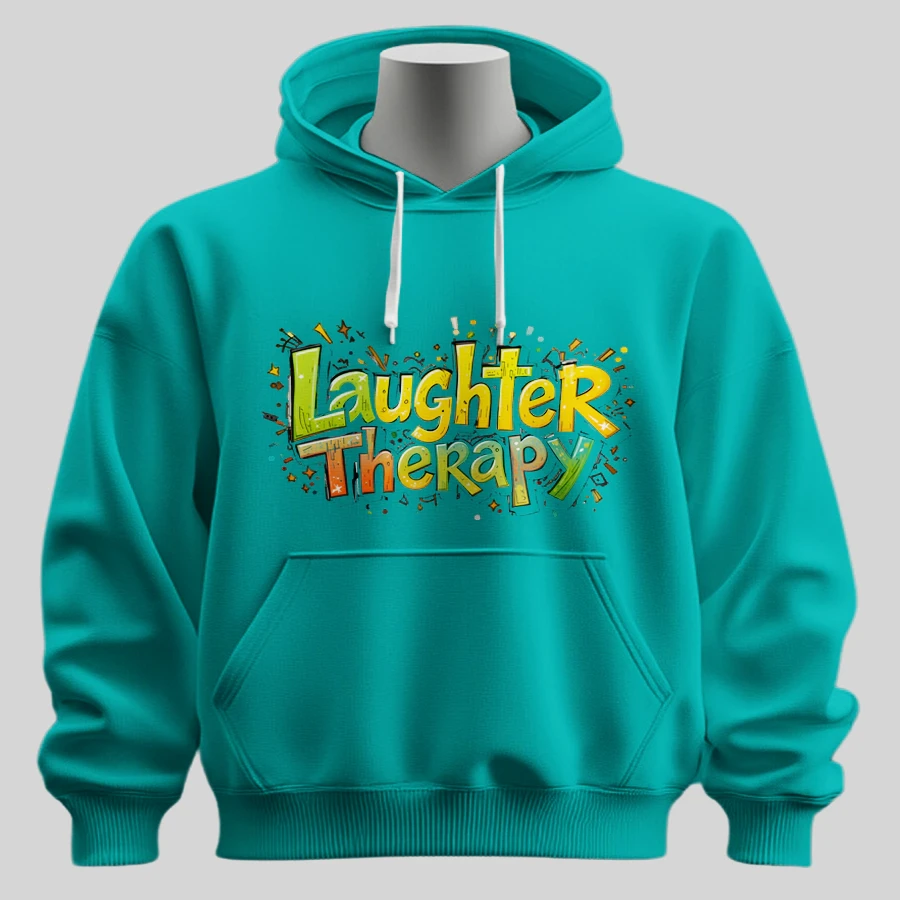 "Laughter Therapy" Playful Graphic Hoodie