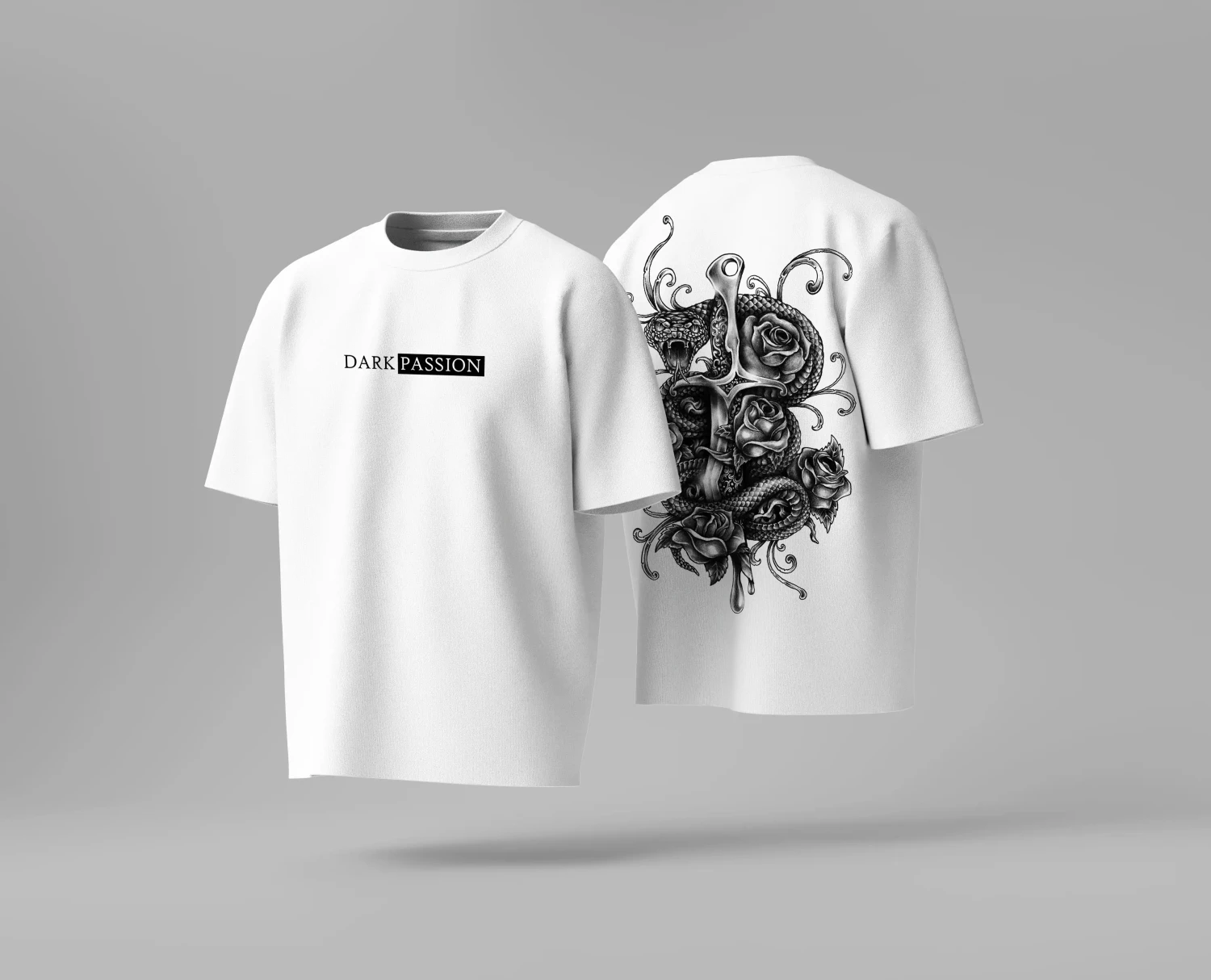 "Dark Passion" Gothic Back Print Tee | 240GSM Cotton