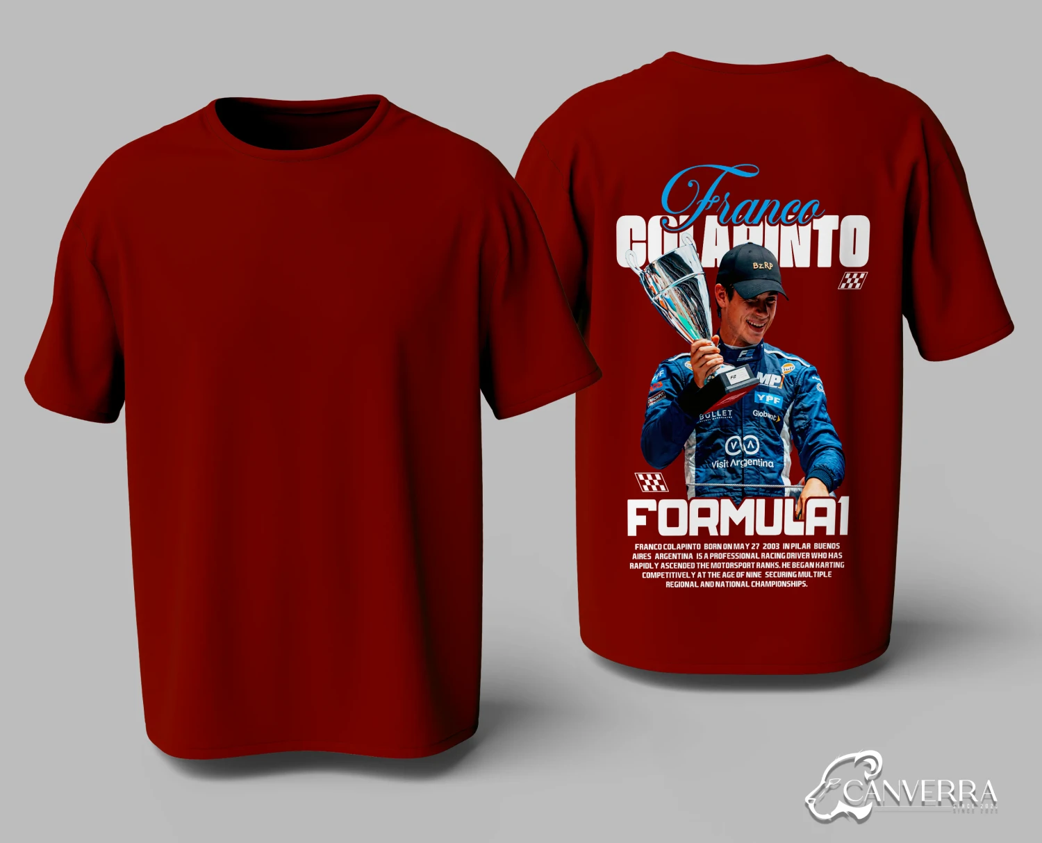 Franco Colapinto Formula 1 Racing Back Print T-Shirt