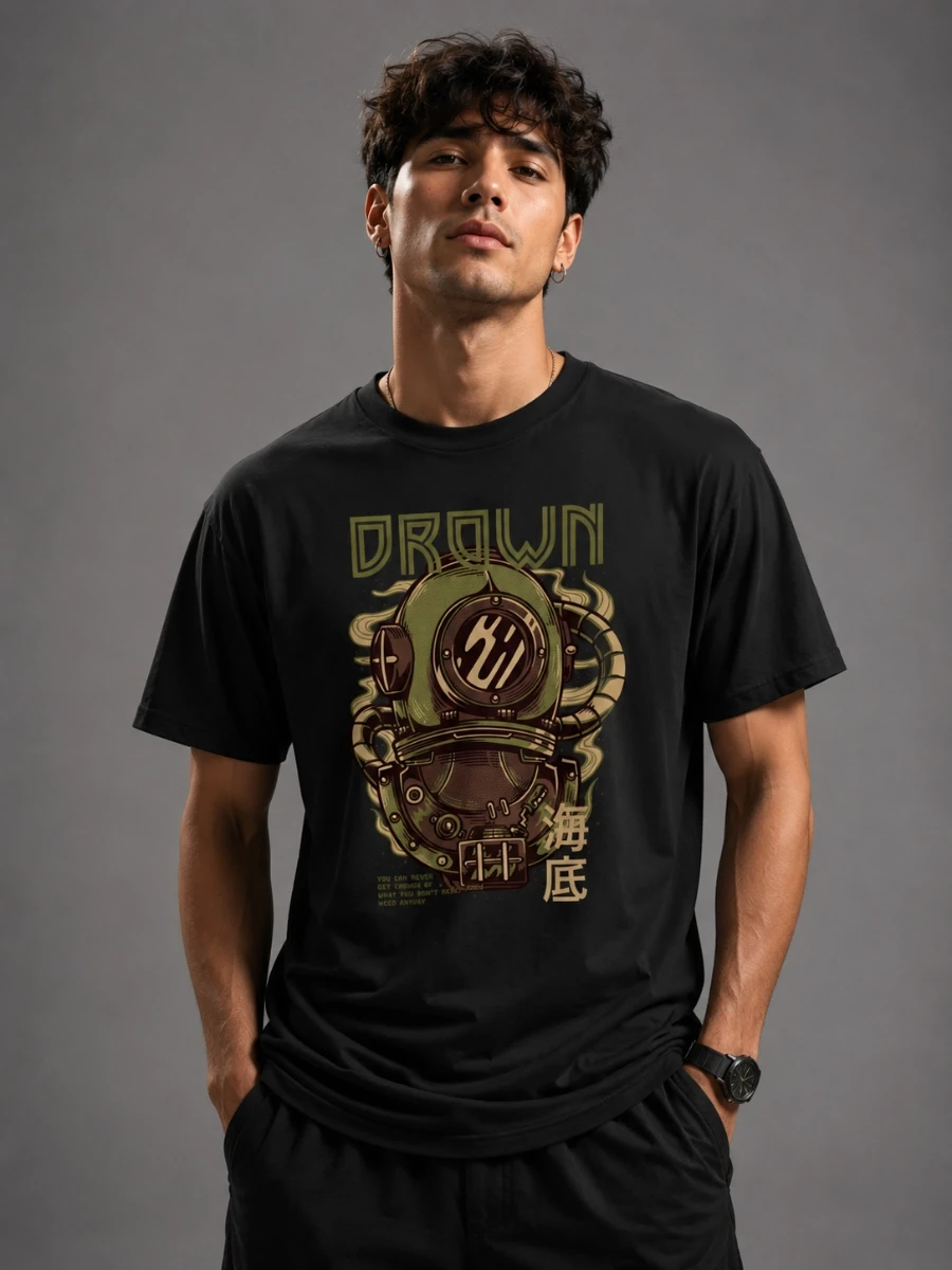 Drown Deep Sea Diver Graphic T-Shirt